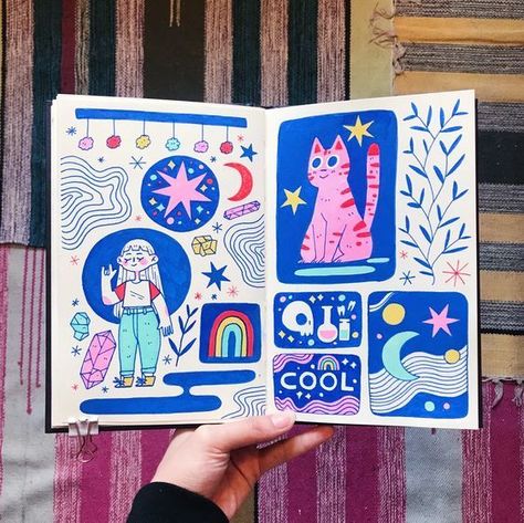 Sketchbook Spread, Posca Marker, Posca Art, Sketchbook Art Journal, Arte Inspo, Lukisan Cat Air, Arte Sketchbook, Sketchbook Journaling, Sketchbook Inspiration