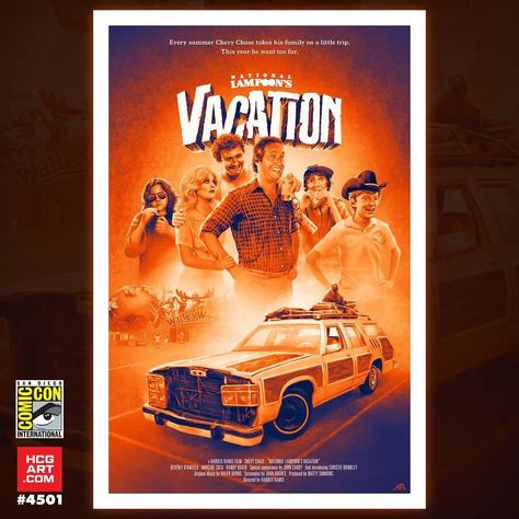 #Repost @adamrabalais “Hahaha. I gotta be crazy, I’m on a pilgrimage to see a moose!” My new National Lampoon’s Vacation print, along with many other amazing prints, are now available at @herocomplexgallery’s San Diego Comic Con booth 4501 Beverly D'angelo, Dinosaur Land, Harold Ramis, National Lampoons Vacation, John Candy, National Lampoon, John Hughes, Christie Brinkley, Chevy Chase