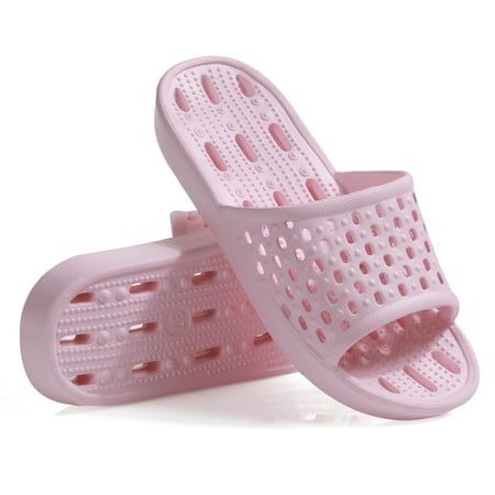 Shower Sandals Women Quick Drying Bath Slippers Non Slip Dorm Shoes Size: 13.  Color: Pink.  Gender: female.  Age Group: adult. Shower Shoes College, Dorm Needs, College Dorm Necessities, Bath Slippers, Dorm Necessities, Dorm Room Necessities, College Must Haves, College Necessities, Dorm Stuff