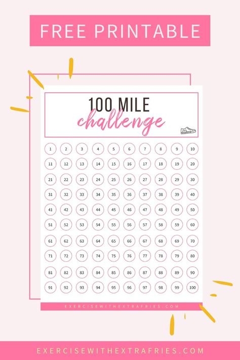 Workout Countdown Calendar, 100 Day Workout Challenge Chart, 100 Mile Challenge Chart Printable, Walking Chart Printable, 100 Day Exercise Challenge, 100 Day Tracker Printable Free, Workout Accountability Chart, Printable Exercise Chart Workout, 100 Day Challenge Printable