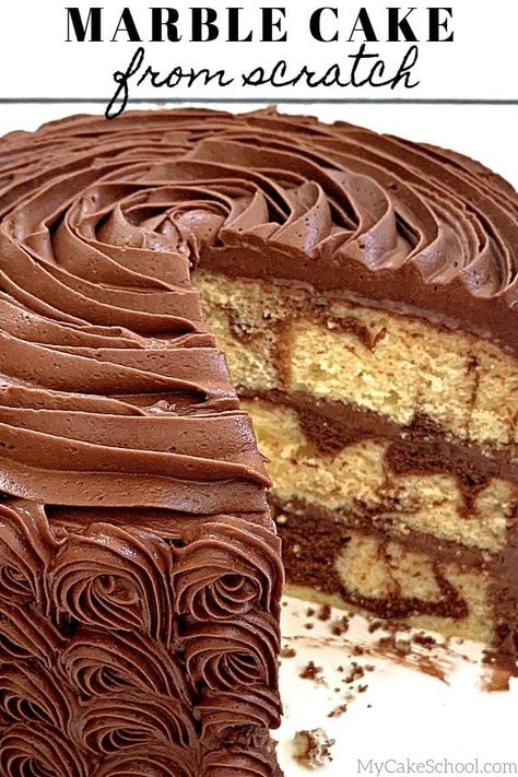 Marble Cake Recipe Moist, My Cake School, Marble Cake Recipe, Checkerboard Cake, Learn Cake Decorating, Biscuits Diététiques, Coconut Extract, Marble Cake Recipes, Cake From Scratch