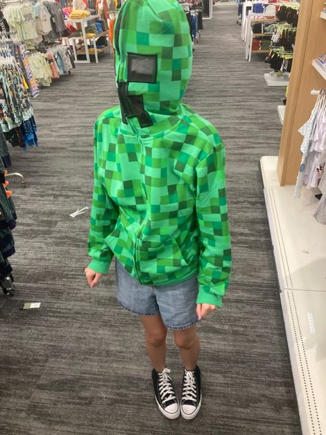 Creeper Hoodie, Creepers Outfit, Minecraft Outfits, Silly Clothes, Creeper Minecraft, Gender Envy, Creepers, Minecraft, Ruffles