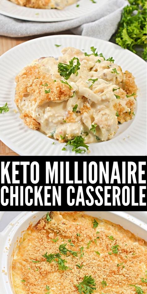 Millionaire Chicken, Keto Chicken Casserole, Breakfast Low Carb, Keto Casserole, Low Carb Casseroles, Carb Meals, Keto Recipes Dinner, Chicken Recipes Casserole, Low Carb Chicken