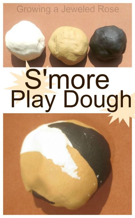 Make your own s'more play dough with just one ingredient! - smells just like s'more's Summer Camping Ideas, Camping Preschool, Camping Theme Preschool, Camping Crafts For Kids, Camp Games, Camping Activities For Kids, Types Of Play, Summer Preschool, Easy Camping Meals