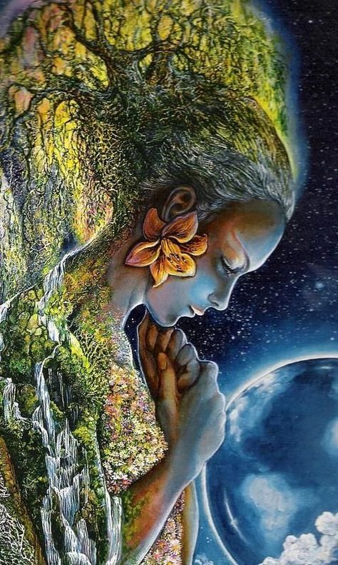 Ochrana Prírody, Image Zen, Mother Earth Art, Art Visionnaire, Arte Yoga, Josephine Wall, Matka Natura, Siluete Umane, Soyut Sanat Tabloları