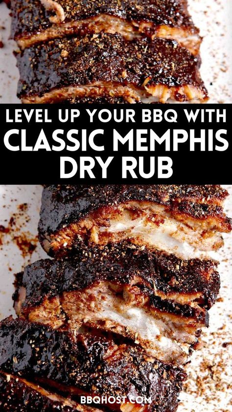 Bring the flavors of Memphis BBQ to your kitchen with this authentic Memphis Dry Rub recipe! Perfect for ribs, chicken, and pork, this dry rub seasoning has a classic blend of spices that make every bite flavorful and tender. Save this now and click through for the full guide! Smokehouse Maple Seasoning Recipe, Diy Bbq Rub Recipes, Pork Ribs Dry Rub Recipes, Rib Seasoning Rubs, Rib Rub Recipe Dry, Memphis Dry Rub Recipe, Best Rib Rub Recipe, Dry Rubs For Ribs, Memphis Rub Recipe