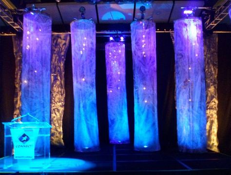 Voile Scenic Design Theatres, Frozen Musical, Theatre Backdrops, Frozen Kids, Stage Set Design, Set Design Theatre, Hoop Dreams, Textured Panels, Stage Backdrop