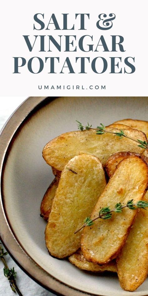 Potatoes Side Dishes, Vinegar Potatoes, Malt Vinegar, Plat Vegan, Salt And Vinegar, Potato Recipes Side Dishes, Fingerling Potatoes, Potato Sides, Potato Side Dishes