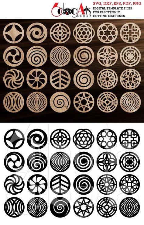 24 Round Wood Coaster Trivet Wall Decor Templates Vector | Etsy Rangoli Stencils, Metal Coasters, Jewelry Template, Laser Cut Box, Laser Cut Wood Earrings, Laser Cut Wood Crafts, Laser Engraved Ideas, Cnc Projects, Digital Svg