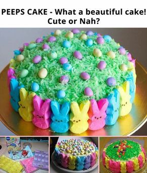 Peep Cake, Easter Deserts, Peeps Cake, Easter Snacks, Easter Sweets, Easter Bunny Cake, Easter Baking, Easter Goodies, Easter Cake