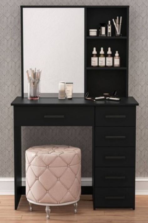 As an Amazon Associate, I earn from qualifying puchases. black vanity table,black dressing table,black makeup vanity,black vanity desk,glass top makeup vanity,black dressing table mirror,black and gold dressing table,black makeup vanity with lights,black dressing table stool,black makeup table,black dressing table with mirror,makeup desk with mirror and lights,black makeup desk,small black dressing table,black vanity desk with mirror and lights,black dressing table with drawers, makeup vanity Small Dressing Table Ideas, Black Makeup Desk, Small Vanity Ideas Bedroom, Black Makeup Table, Makeup Vanity Black, Desk Glass Top, Gold Dressing Table, Makeup Desk With Mirror, Dressing Table Black