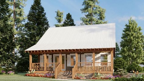 Cabin & Cottage House Plan Front of Home - Aspen Falls Acadian Style Home 155D-0005 | House Plans and More Bungalow Cottage, Southern Style House Plans, Cabin House, Cabin House Plans, Country Style House Plans, Cottage Plan, Country House Plan, Farmhouse House, Farmhouse Plan