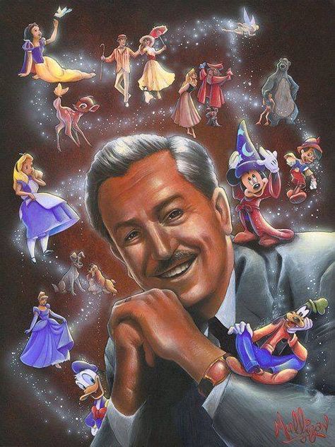 Disney Love Walter Elias Disney, Tema Disney, Disney Fine Art, Disney Posters, Disney Images, Disney Fanatic, Disney Favorites, Arte Disney, Pinturas Disney