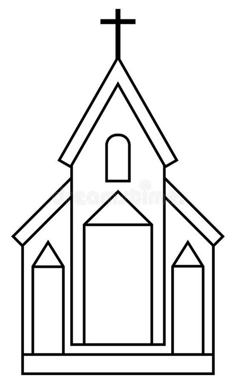 Church Icon, Church Backgrounds, Sketches Simple, Simple Illustration, Stained Glass Projects, Black Line, Line Icon, Christmas Deco, Art Tips