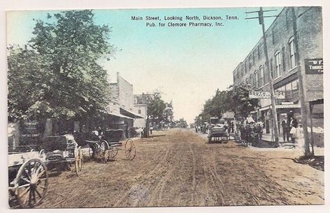 Old Postcard of Dickson Tennessee Dickson Tennessee, Appalachian Mountains, How To Grow Taller, Old Postcards, Southern Belle, Nashville Tn, Old Pictures, Main Street, Nashville