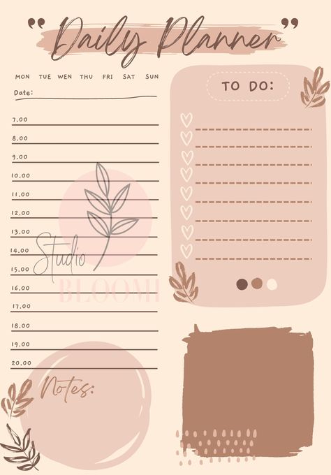 A good and simple to use daily planner template! This can be used printed out or in GoodNotes 5 and Notability for example! Aesthetic Daily Planner Template Pink, Digital Diary Template, Aesthetic Planer, Daily Planner Template Free, Journal Template Aesthetic, Aesthetic Planner Template, Plans Aesthetic, Daily Planner Aesthetic, Cute Daily Planner Template