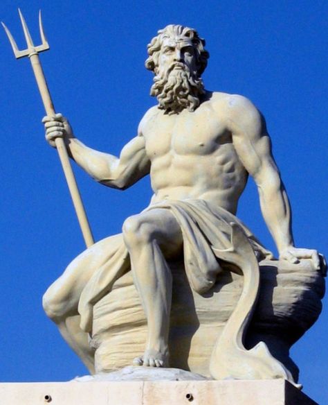 Zeus And Hades, Poseidon Statue, Greek Heroes, Ancient Greek Gods, Greek Statues, Roman Gods, Greek Gods And Goddesses, Greek Mythology Art, Greek Sculpture