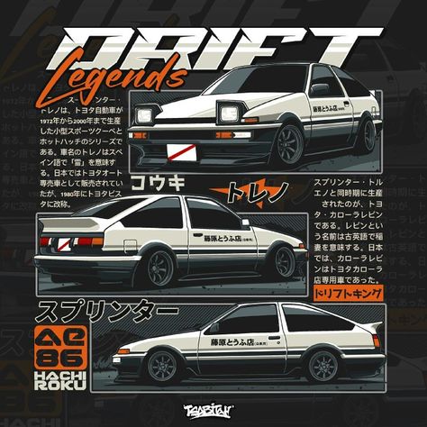 Jdm Logo Stickers, Car Poster Design Graphics, Jdm Design, Car Graphic Design, Racing Anime, Jdm Art, Cool Car Stickers, Toyota Ae86, Car Logo Design