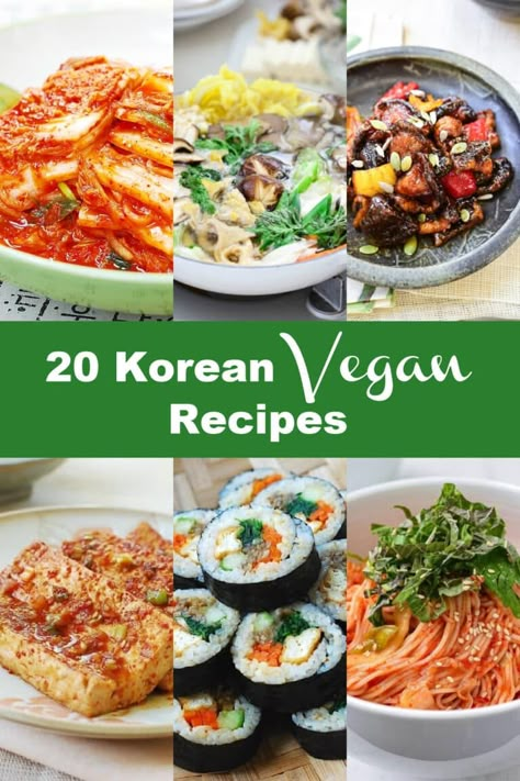 20 Korean Vegan Recipes Korean Vegan Recipes, Korean Vegetarian Recipes, Korean Vegetarian, Vegan Korean Food, Koreansk Mad, Resep Vegan, Korean Vegan, Vegan Asian Recipes, Vegetarian Nutrition