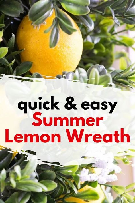 Wreath With Lemons, Lemon Porch Decor Ideas, Lemon Front Porch Decor, Lemon Wreath Ideas, Lemon Porch Decor, Lemon Wreaths For Front Door, Lemon Wreath Diy, Diy Outdoor Candles, Lemon Wreaths