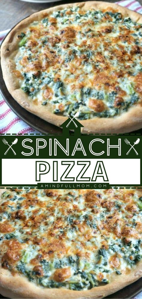 Spinach Pizza Florentine Pizza, Broccoli Pizza, Ricotta Pizza, Ricotta Spinach, White Pizza Recipes, Spinach Pizza, Italian Herbs, White Pizza, Healthy Pizza