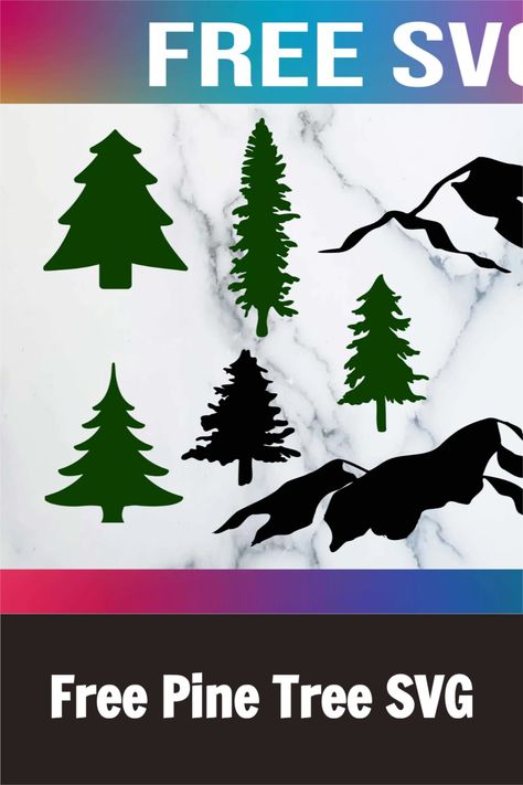 Free Pine Tree Svg, Free Tree Svg Files For Cricut, Free Tree Svg, Free Christmas Tree Svg, Trees Svg Free, Tree Svg Free Cricut, Project Craft Ideas, Tree Svg Free, Pine Tree Svg