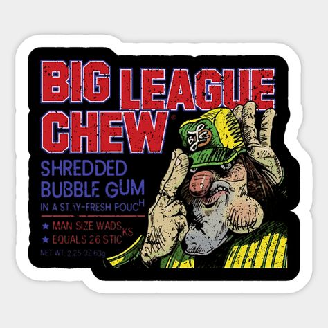 Big League Chew – Classic Gum -- Choose from our vast selection of stickers to match with your favorite design to make the perfect customized sticker/decal. Perfect to put on water bottles, laptops, hard hats, and car windows. Everything from favorite TV show stickers to funny stickers. For men, women, boys, and girls. Big League Chew, Custom Magnets, Bubble Gum, Hard Hats, Car Windows, Funny Stickers, Custom Stickers, Favorite Tv Shows, Water Bottles