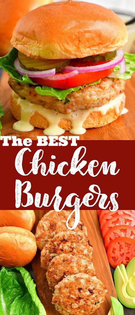 Chicken Burger Recipe Healthy, Best Chicken Burger Recipe, Homemade Chicken Burgers, Chicken Patty Recipes, Ground Chicken Burgers, Chicken Burgers Recipe, Ground Chicken Recipes, Chicken Burger, Chicken Patties