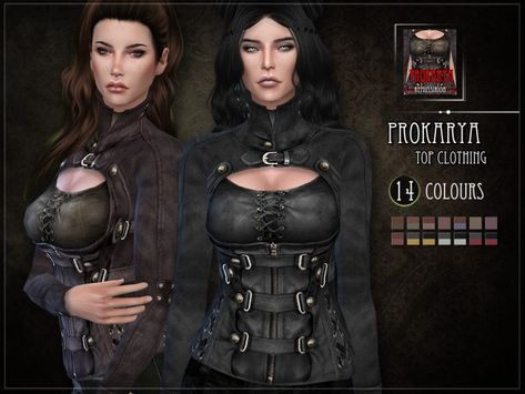 Prokarya top clothing for female sims (Sims4)  Found in TSR Category 'Sims 4 Female Everyday' Sims 4 The Witcher Cc, Sims 4 Medevil Cc, 4 Witches, Sims4 Mod, Sims 4 Cc Goth, Apocalypse Clothing, Cc Clothing, Medieval Outfit, 6th October