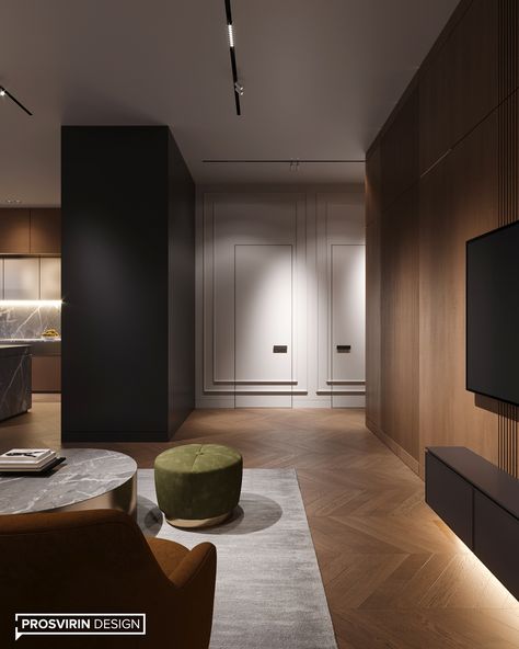 Tv Hall Interior Design, Apartment Design Luxury, Luxury Classic Interior, Small Luxury Apartment, Interior Design Portfolio Layout, Modern Bungalow Exterior, Interior Design Graphic, Minimal Living Room, Tv Room Design