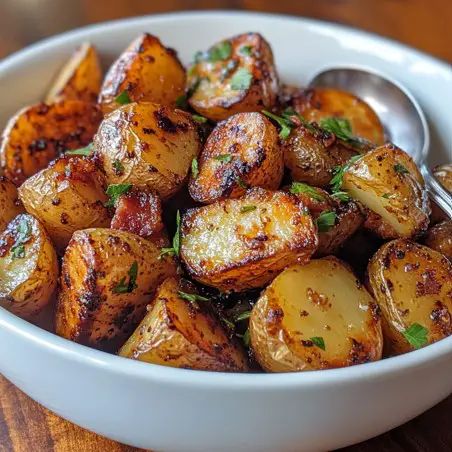 Honey Bacon Roasted Potatoes is a delectable dish that masterfully blends the sweetness of honey with the savory richness ... Read more Honey Bacon Potatoes, Dijon Roasted Potatoes, Honey Bacon Roasted Potatoes, Honey Bacon, Toast Bacon, Coconut Bacon, Bacon Potato, Honey Toast, Honey Roasted