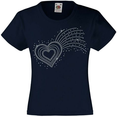 Girl's Rhinestone / Diamanté Embellished T Shirt  "Shooting Love Heart" If you prefer the design at the back of the t shirt, please message us to do so Size of the design on the t shirt may vary depends on the t shirt size Stand out with our unique designs  We use best rhinestones available in the market  Girl's fit with shaped side seams Produced using Belcoro Yarn for a softer feel Fine knit gauge,  100% cotton  - 165gsm We prefer Paypal payments Your order will be dispatched to the address in African Dresses For Kids, Heart Rhinestone, Rhinestone Transfers, Tshirt Ideas, African Dresses, Gift For Girls, Rhinestone Designs, Stone Work, African Dress