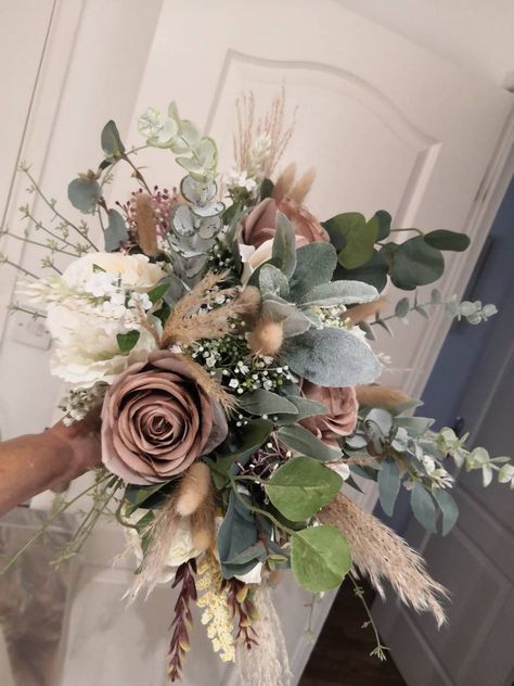 Pampas Bridal Bouquet, Large Wedding Bouquet, Rose Gold Bouquet, Bouquet Eucalyptus, Boho Bridal Bouquet, Grass Bouquet, Eucalyptus Bouquet, Pampas Grass Bouquet, Bridal Bouquet Flowers