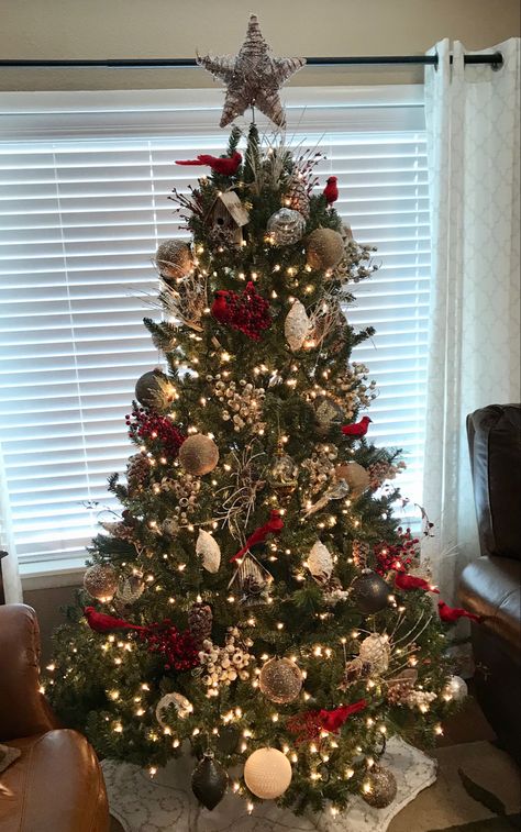 Red Green And Cream Christmas Tree, Gold And Red Real Christmas Tree, Red And Ivory Christmas Tree, Red And Gold And Silver Christmas Tree, Red Ornament Tree, Christmas Tree Cranberries, Red White And Beige Christmas Tree, Cream And Red Christmas Tree, Red And Beige Christmas Decor