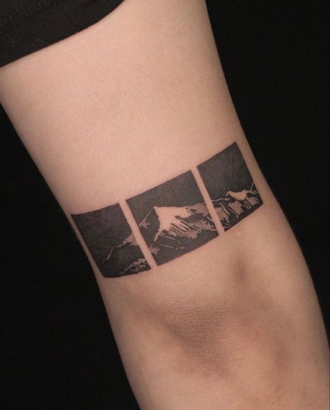 Rectangle Landscape Tattoo, Rectangular Tattoo, Triceps Tattoo Men, Topographic Map Tattoo, River Arm Tattoo, Tattoo Lines, Geometric Tattoo Design Men, Geometric Micro Realism Tattoo, Rectangle Tattoo