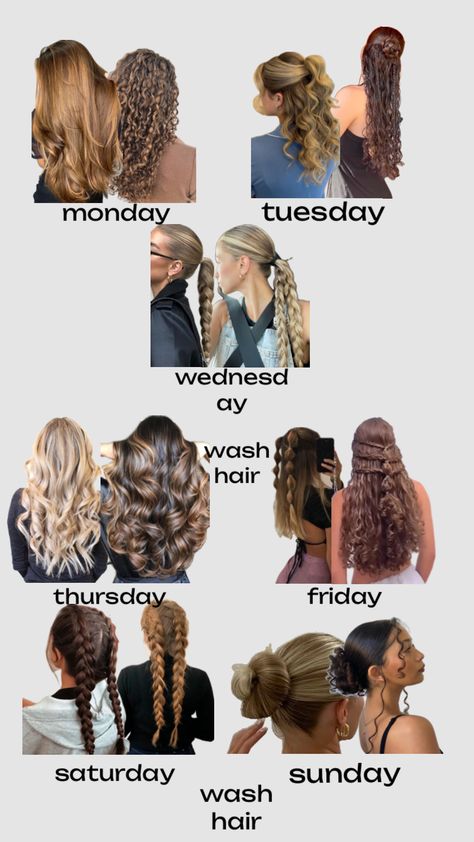 Hairstyles For The Week, Preppy Hairstyles, Hair Styels, Hairstyle Examples, Easy Hairstyles For Thick Hair, Cute Hairstyles For School, Hair Inspiration Long, Cute Simple Hairstyles, Hairdos For Curly Hair