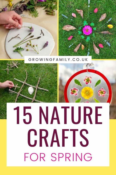 Looking for fun spring nature crafts for kids? These lovely spring crafts and nature play ideas are all easy, low cost and eco friendly. Backyard Crafts For Kids, Spring Nature Activities For Kids, Wildflower Crafts For Kids, Spring Nature Crafts For Kids, Nature Jewelry Diy, Spring Nature Crafts, Nature Play Ideas, Nature Crafts For Kids, Nature Crafts Kids