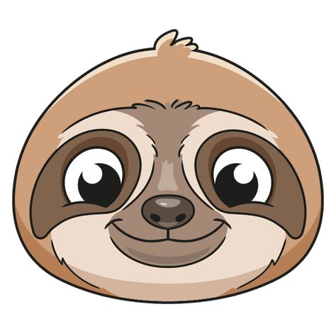 Sloth Head Drawing, Sloth Face Drawing, Sloth Pumpkin Painting, Sloth Drawing Simple, Sloth Cartoon Drawing, Easy Sloth Drawing, Sloth Face Paint, Cute Sloth Drawing, Sloth Drawing