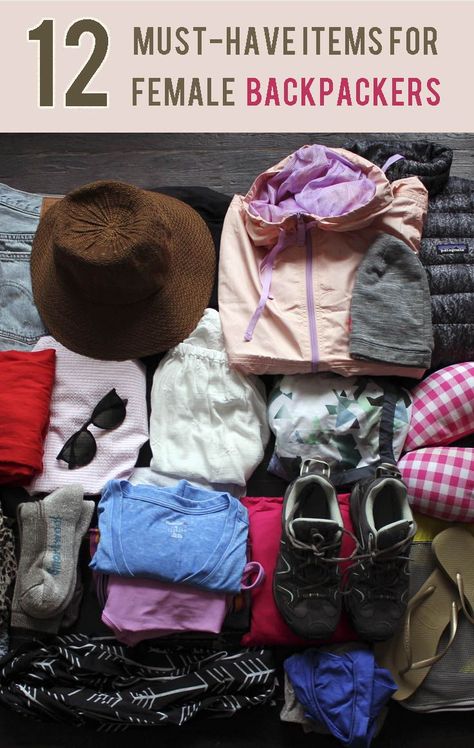 12 backpacking must-haves for female backpackers. Repin and click to get the ultimate packing list for backpacking your way around the world. Travel tips, packing advice. What to pack for a trip around the world. Must-haves for solo female travellers backpacking around the world.    #thebeautybackpacker #backpackingtips #backpackinggear #packingtips #backpackerhacks #solofemaletravel Beginner Backpacking, Backpack Trip, Traveling America, Travel Packing Tips, Travel Points, Ultimate Packing List, Hiking Europe, Wilderness Camping, Backpacking Trip