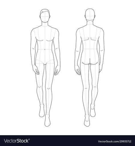 Drawing Mannequin, Anatomy Male, Mannequin Fashion, Men Illustration, Fashion Illustration Template, Fashion Sketch Template, Fashion Sketches Men, Croquis Fashion, Fashion Figure Templates