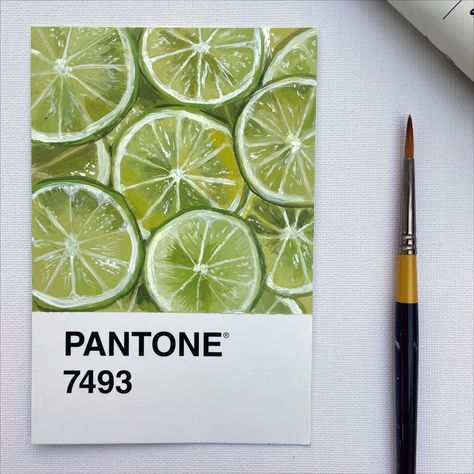 Day 4 of the #pantonechallenge2023 Pantone 100 Postcards, Pantone Postcard Challenge, Pantone Challenge Ideas, Pantone Painting, Pantone Postcards, Pantone Cards, Pantone Challenge, 2023 Pantone, Pantone Art