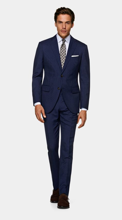 Formal Navy Suit, Style Suits For Men, Business Formal Men, Suit Reference, Italian Style Suit, Houndstooth Suit, Mens Office Wear, Suit Supply, Party Outfit Men