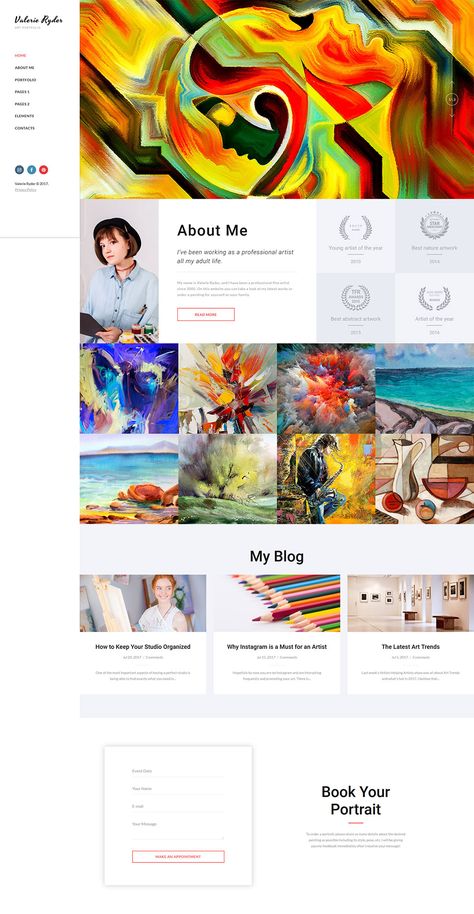 Art Portfolio Site, Artist Web Design, Artist Portfolio Design, Artist Website Design Layout, Blog Website Layout, Artist Website Design, Artist Portfolio Website, Portfolio Website Template, Business Website Design