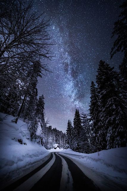 Winter night | by Torehegg Winter Night Asthetics, Winter At Night Aesthetic, Snowy Mountains At Night, Magical Winter Aesthetic, Dark Snowy Night Aesthetic, Winter Moon Aesthetic, Snow Asethic, Snowy City Night, Dark Winter Aesthetic Wallpaper