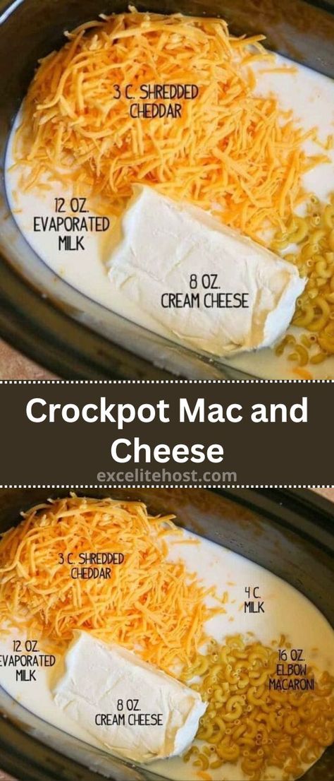 This Crock Pot Mac and Cheese is a family favorite! Elbow macaroni noodles are slow cooked in a rich cheesy sauce. It is great as a holiday side and a Easy Crockpot Mac And Cheese Recipe, Mac N Cheese Crockpot, Crockpot Mac And Cheese Recipe, Mac And Cheese Creamy, Crockpot Mac N Cheese Recipe, Crock Pot Mac And Cheese, Crock Pot Mac, Macaroni Noodles, Best Mac N Cheese Recipe