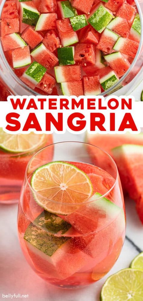 Wine And Fruit, Moscato Sangria, Watermelon Sangria, Watermelon Wine, Fruit Sangria, Watermelon Punch, Enjoy With Friends, Sangria Wine, Alcholic Drinks