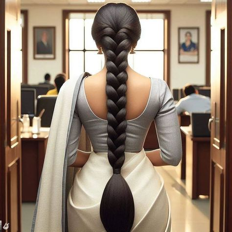 @women_long_hair | Instagram Side Cut Hairstyles, Long Hair Images, Long Indian Hair, Big Bun Hair, Long Hair Ponytail, Long Silky Hair, Really Long Hair, Long Hair Video, Vintage Hair Combs