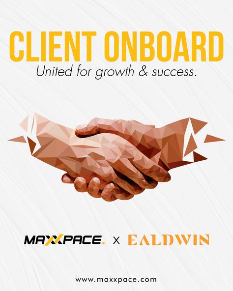 We are delighted to welcome our esteemed client, Ealdwin, onboard for a journey towards growth and success with United. At United, we are committed to providing our clients with unparalleled services and support to help them achieve their business objectives.We are excited to collaborate with Ealdwin and provide innovative solutions and strategies to take their business to the next level. Contact us today, and let’s get started! 0348-2027549 Info@maxxpace.com #maxxpacesolutions #clientonboarding Partnership Announcement Design, Onboarding Clients, Partnership Announcement, Anatomy Design, Announcement Design, Business Objectives, Client Onboarding, Education Logo Design, Welcome On Board