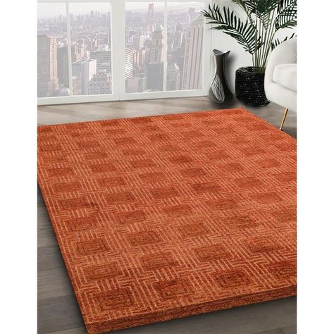 Foundry Select Amiina Orange Rug | Wayfair Burnt Orange Rug, Moroccan Rug Living Room, 70s Rug, Rugs Orange, Retro Rugs, Abstract Orange, Orange Rug, Rug White, Orange Area Rug