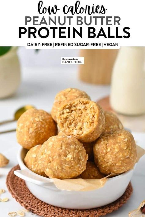 These low-calories Protein Balls are moist, lightly sweet oatmeal protein balls with delicious vanilla peanut butter flavors and only 80 kcal each. Low Calories Protein, Low Calorie Protein Balls, Oatmeal Protein Balls, Low Calorie Peanut Butter, Sweet Oatmeal, Butter Flavors, Peanut Butter Oatmeal Balls, Chocolate Protein Balls, Vegan Energy Balls